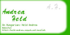 andrea held business card